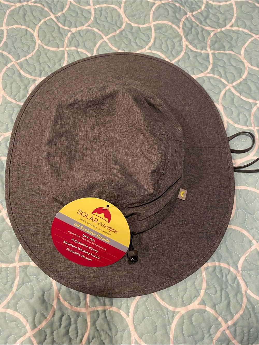 Unisex Charcoal Wide-Brim Sun Hat with UPF Protection